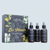 Hawaiian Flower Body Mist Set in front of blue background