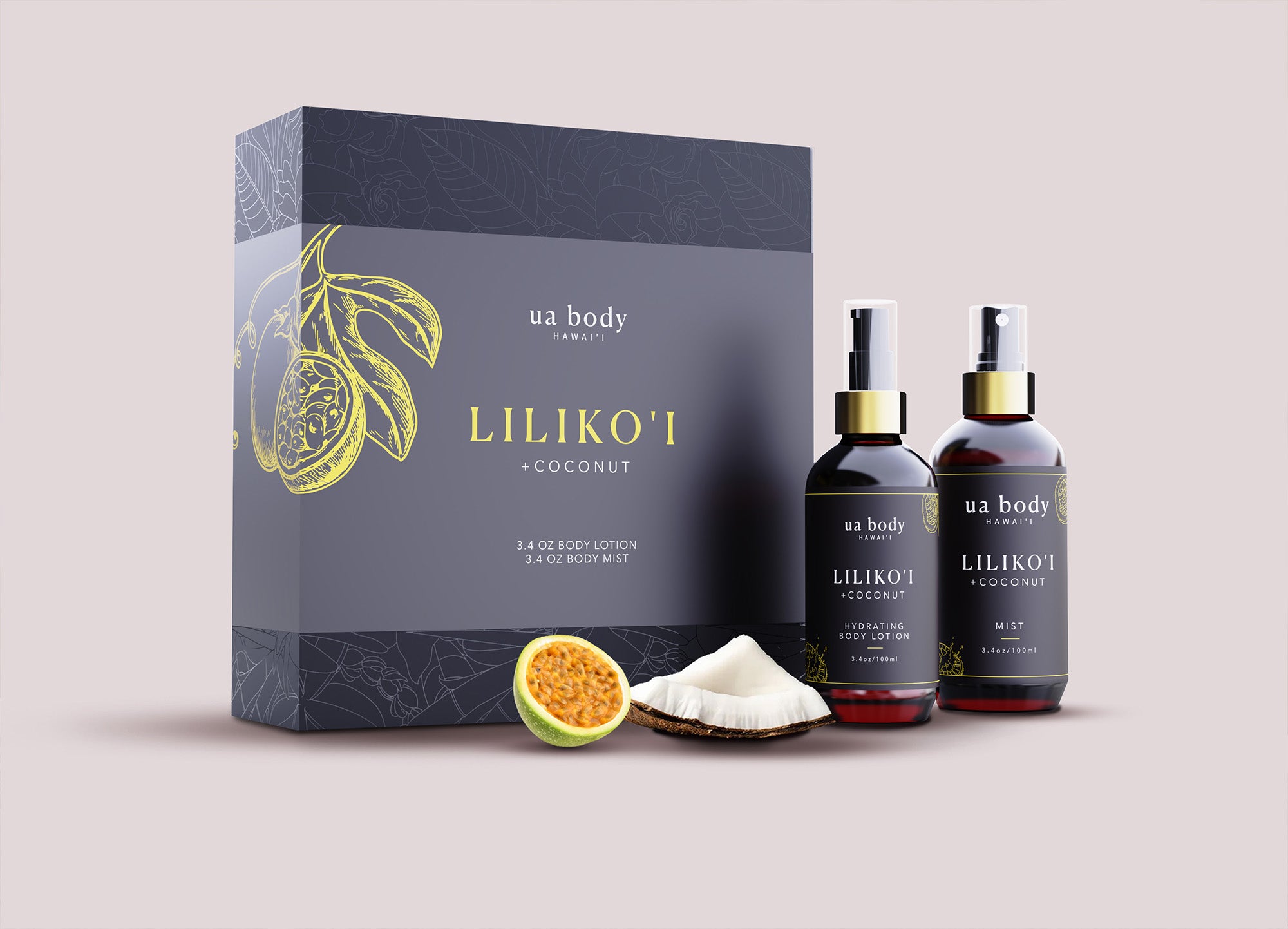 Kino Luxe Box – Liliko'i Coconut – 3.4 oz Body Lotion and Mist Set